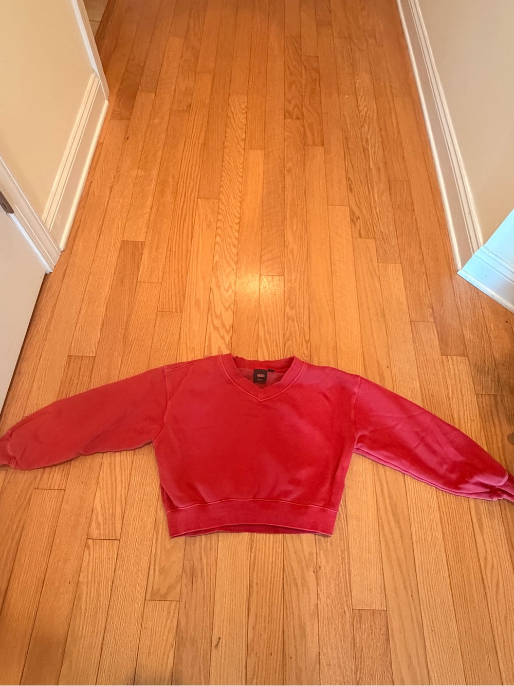 Vans women’s Cropped Red V-Neck Women's sweatshirt